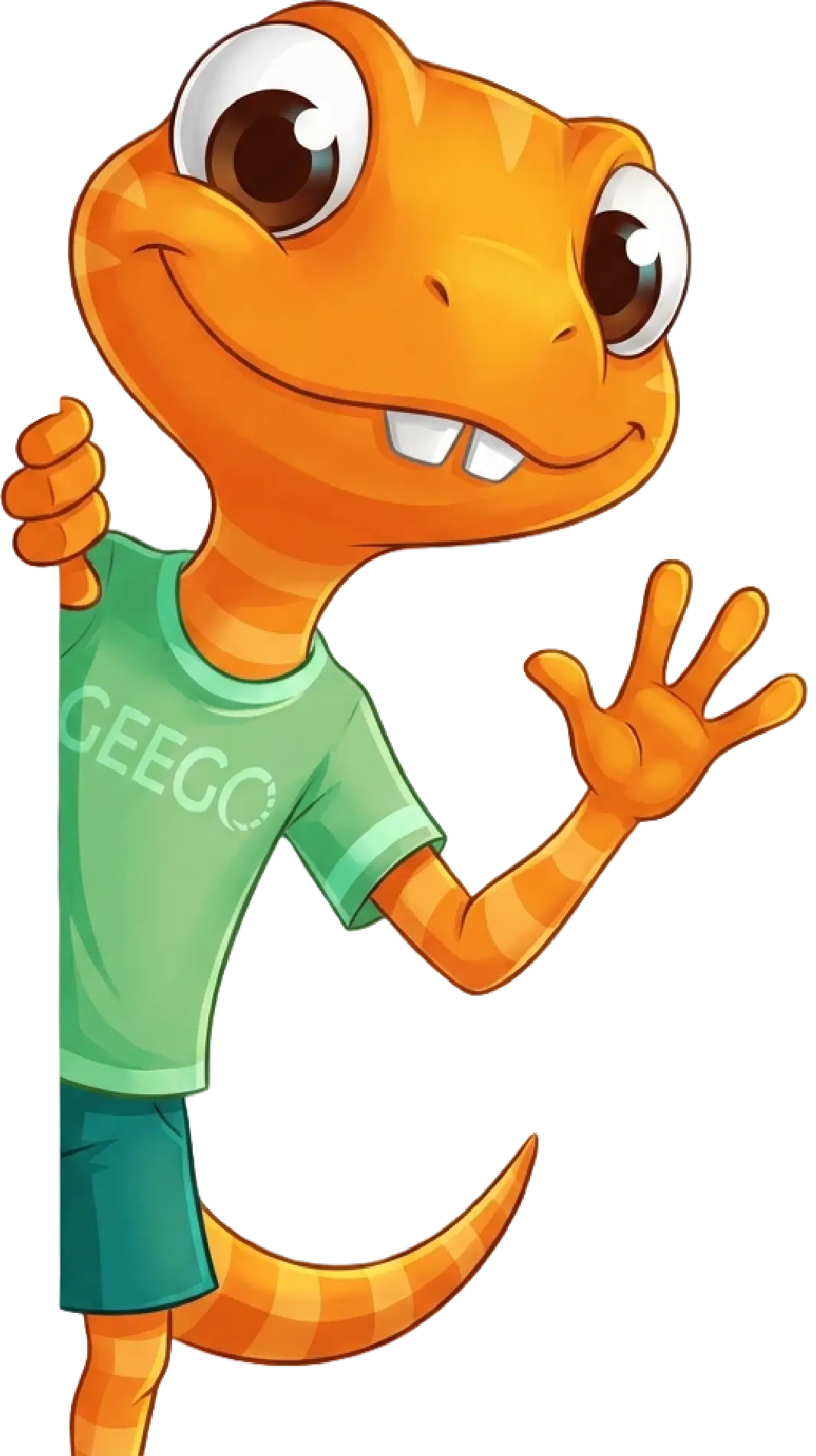Geego mascot waving
